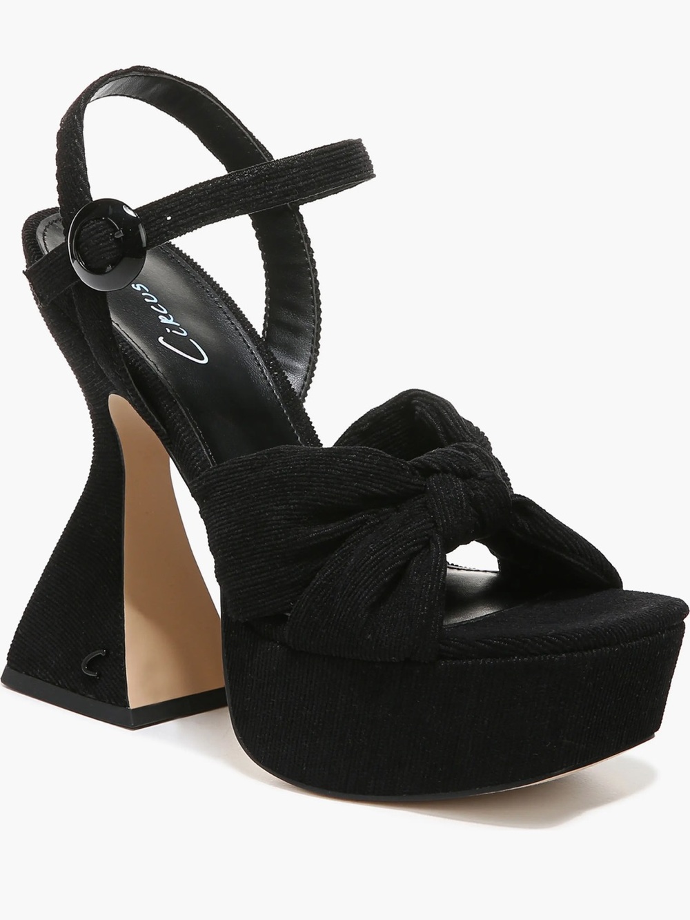 🖤 Circus NY by Sam Edelman "Audrea" Crushed Velvet Platform Sandals 8.5 - Picture 6 of 14